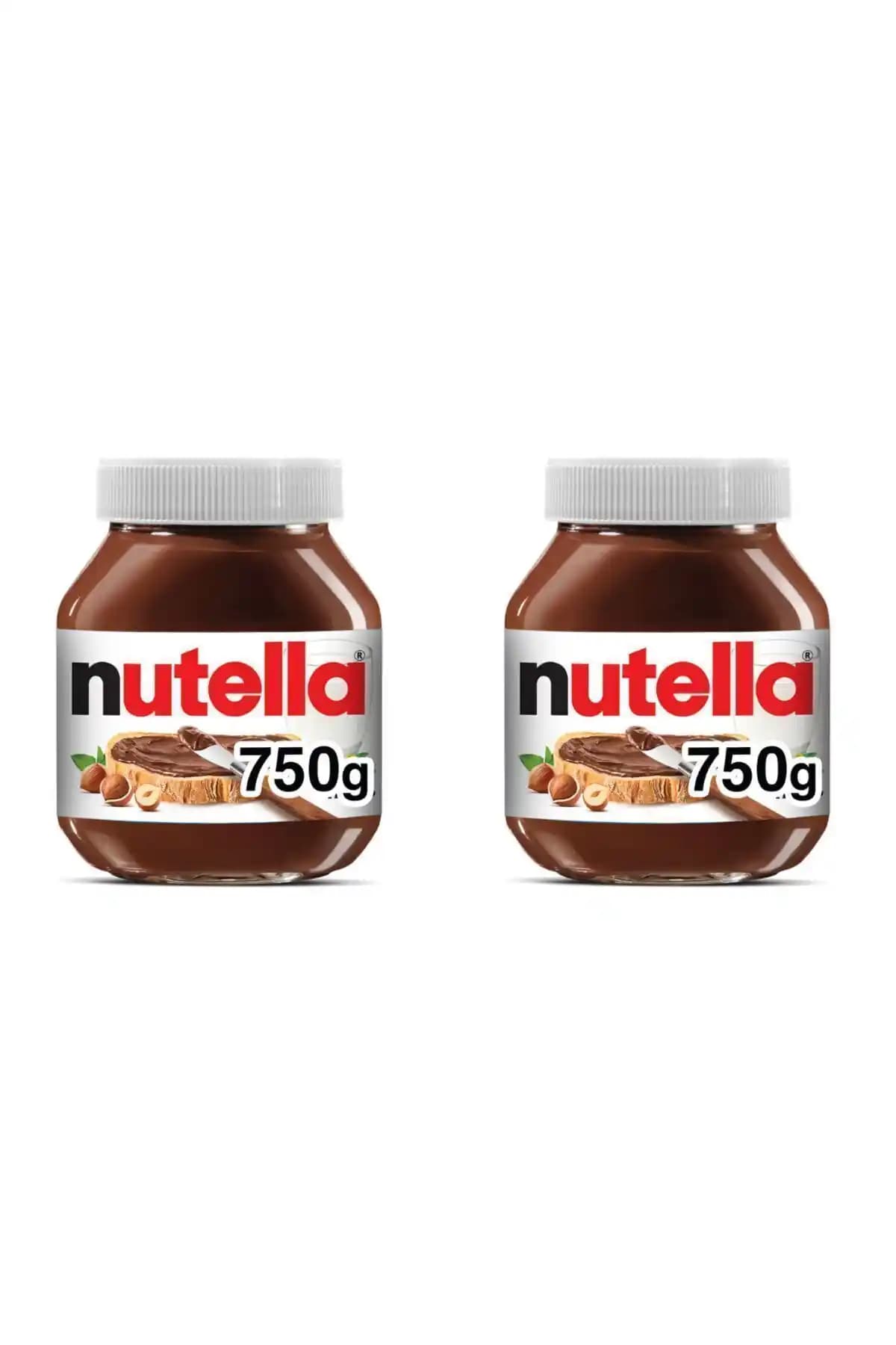 Nutella Kakaolu Fındık Kreması Türkiye Menşei, 2x750 g Cam Kavanoz Ambalaj