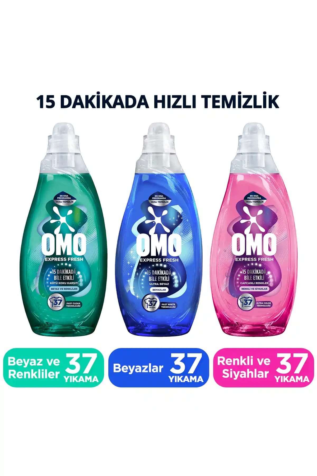 Omo Express Fresh Sıvı Deterjan: Siyahlar ve Renkli Kıyafetlerde Temiz ve Ferah Kalıcılık