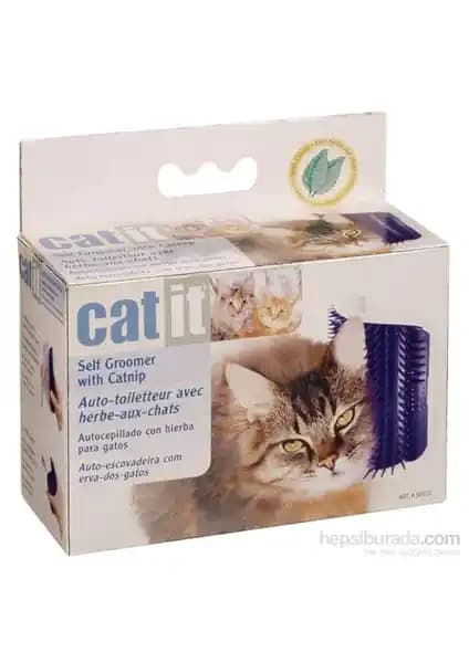 Optana Catit Catnipli Tozlu Kedi Kaşınma ve Tarama Köşe Fırçası – Köşe Montajlı