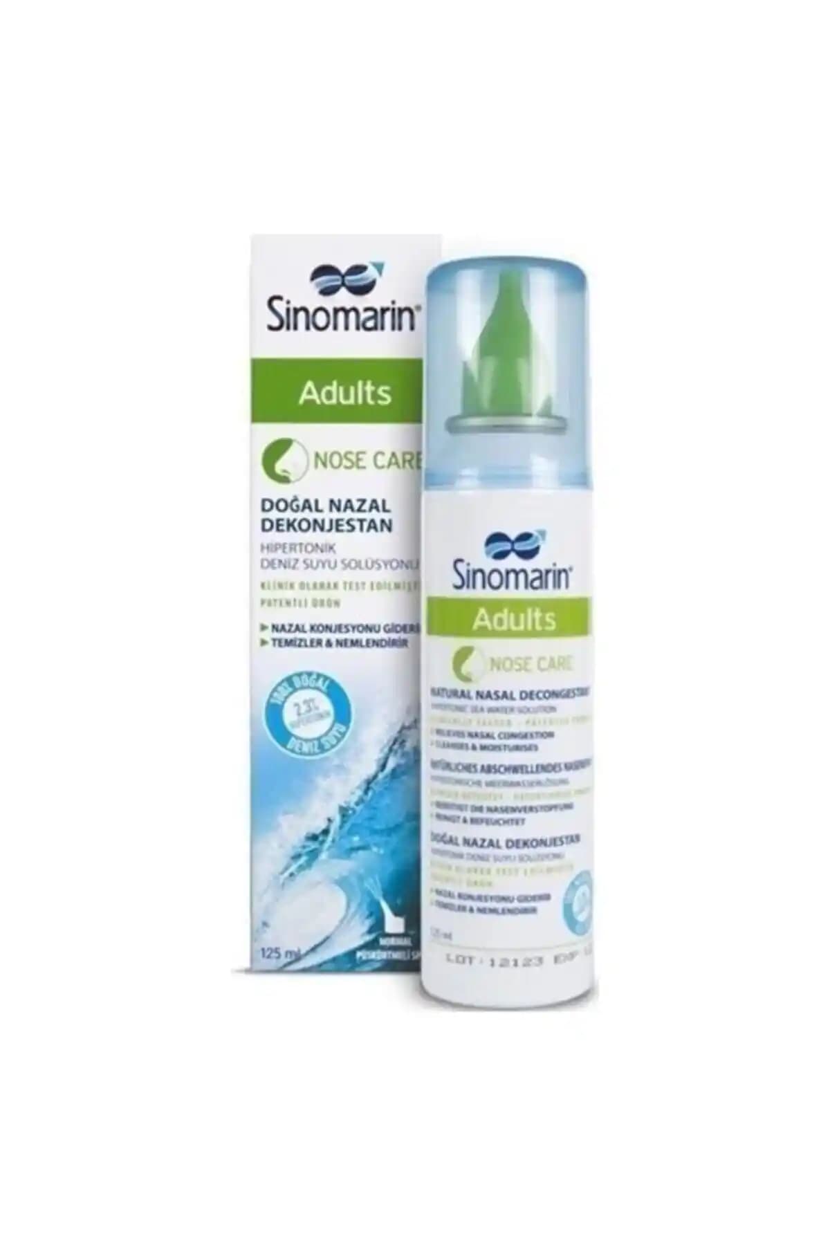 SINOMARIN Adults Deniz Suyu Burun Spreyi 125 ml: Nemlendirme ve Temizleme ile Rahat Nefes