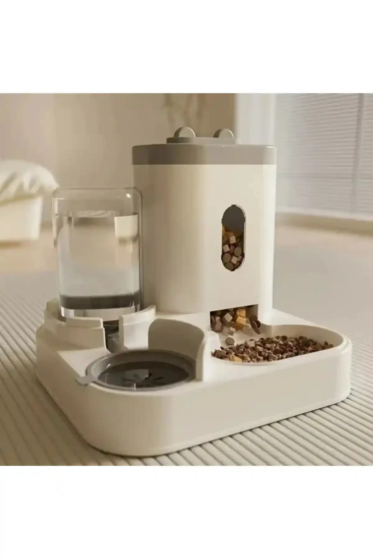 YENİTECH Çift Hazneli Kedi ve Köpek Mama ve Su Kabı – Kaymaz Tabanlı, 2 Litre, Hijyenik Tasarım