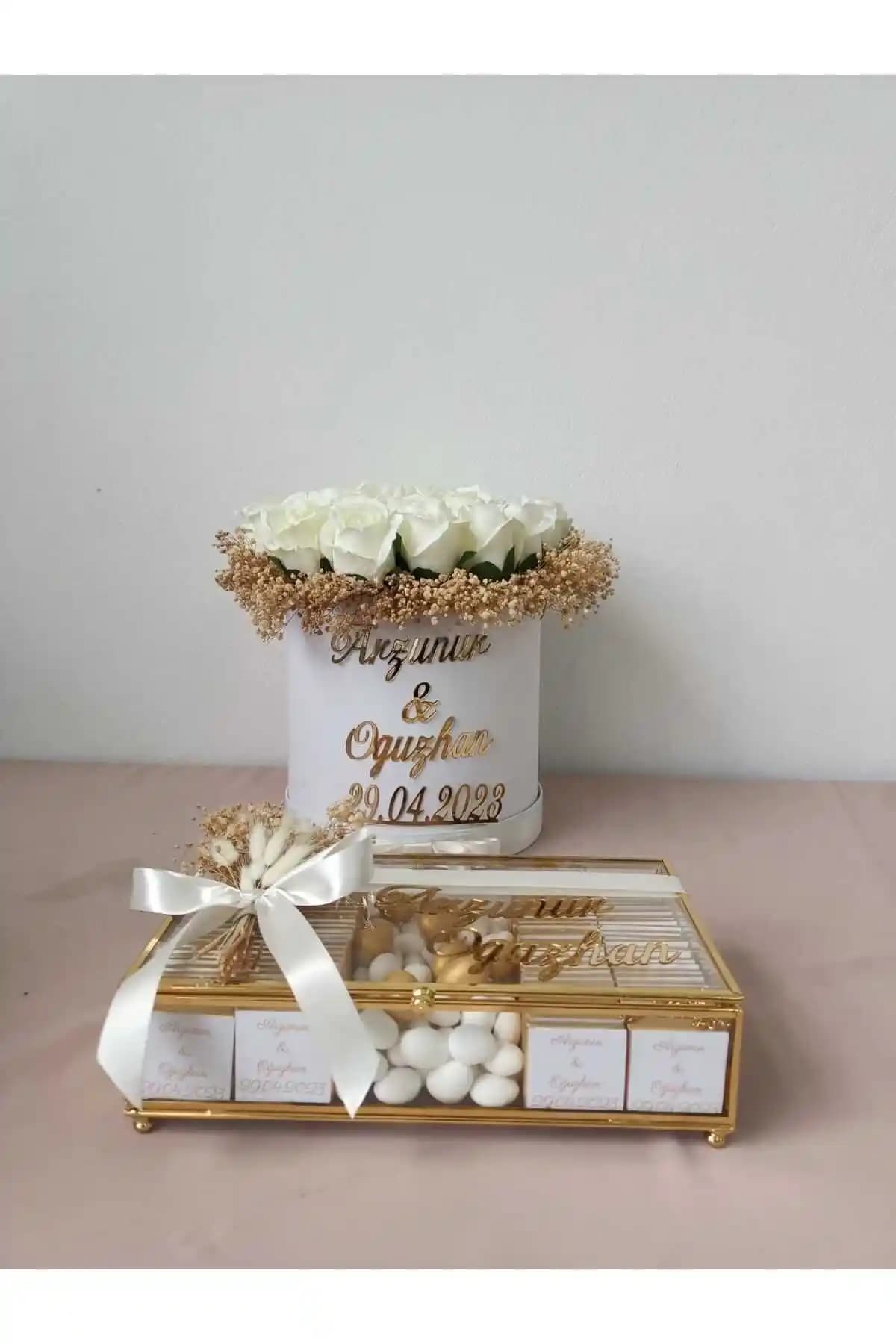 ZekaAVM 100'lü Kız Isteme Çikolata ve Çiçek Seti: Nişan, Söz, Düğün ve Kına İçin