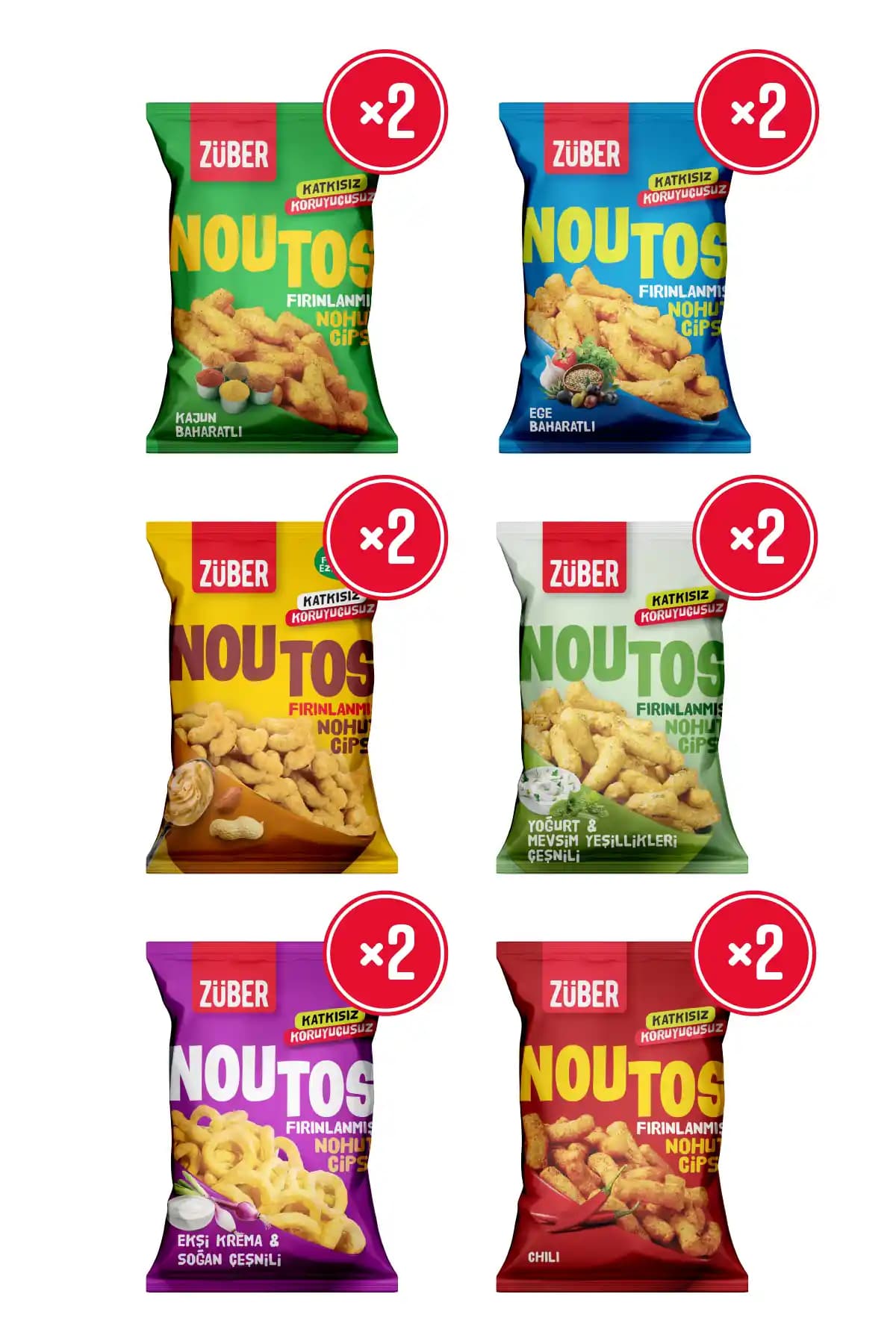 Züber Noutos Karma Paketi: 12 x 55 g porsiyonlar ile dengeli tatlar ve pratik enerji