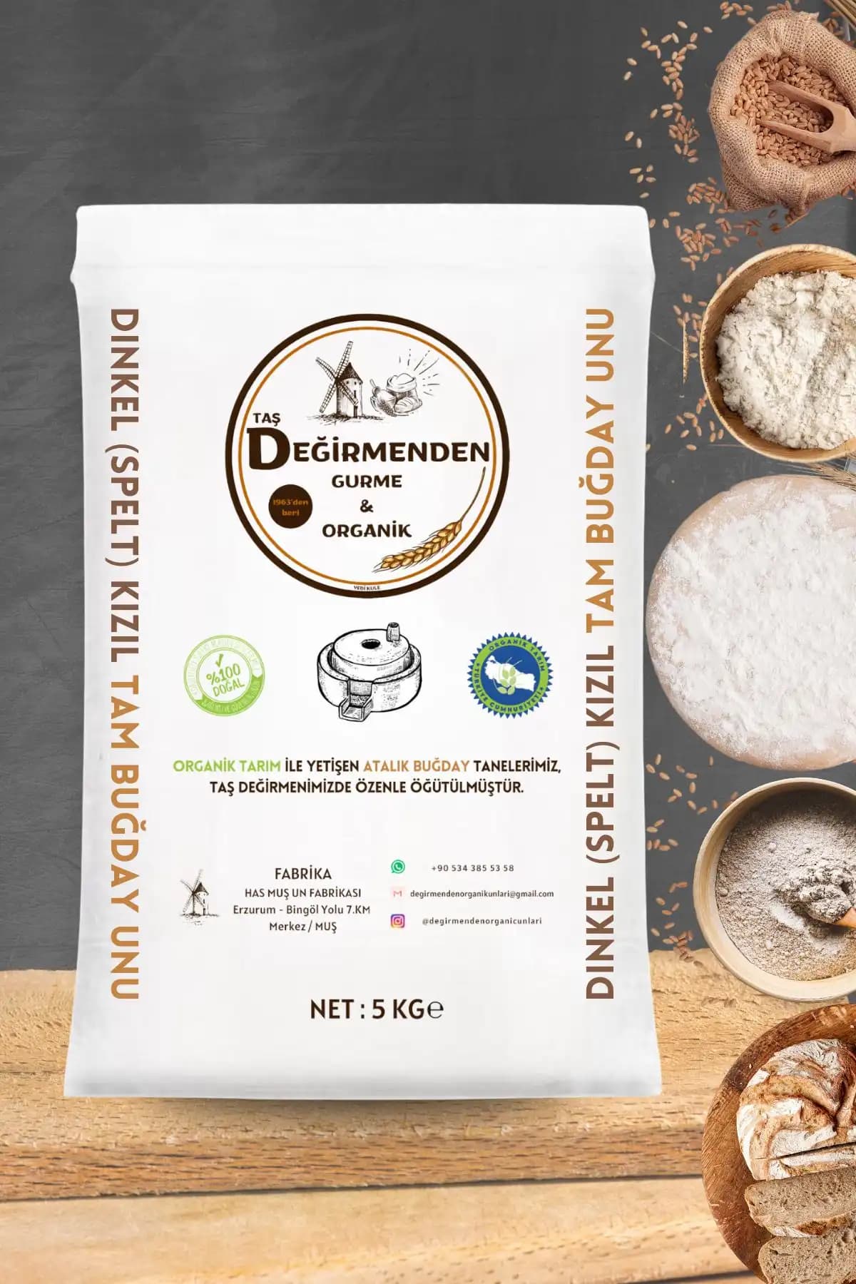 Değirmenden Organik Dinkel Unu ve TINAZTEPE Karakılçık Tam Buğday Unu Karşılaştırması 1