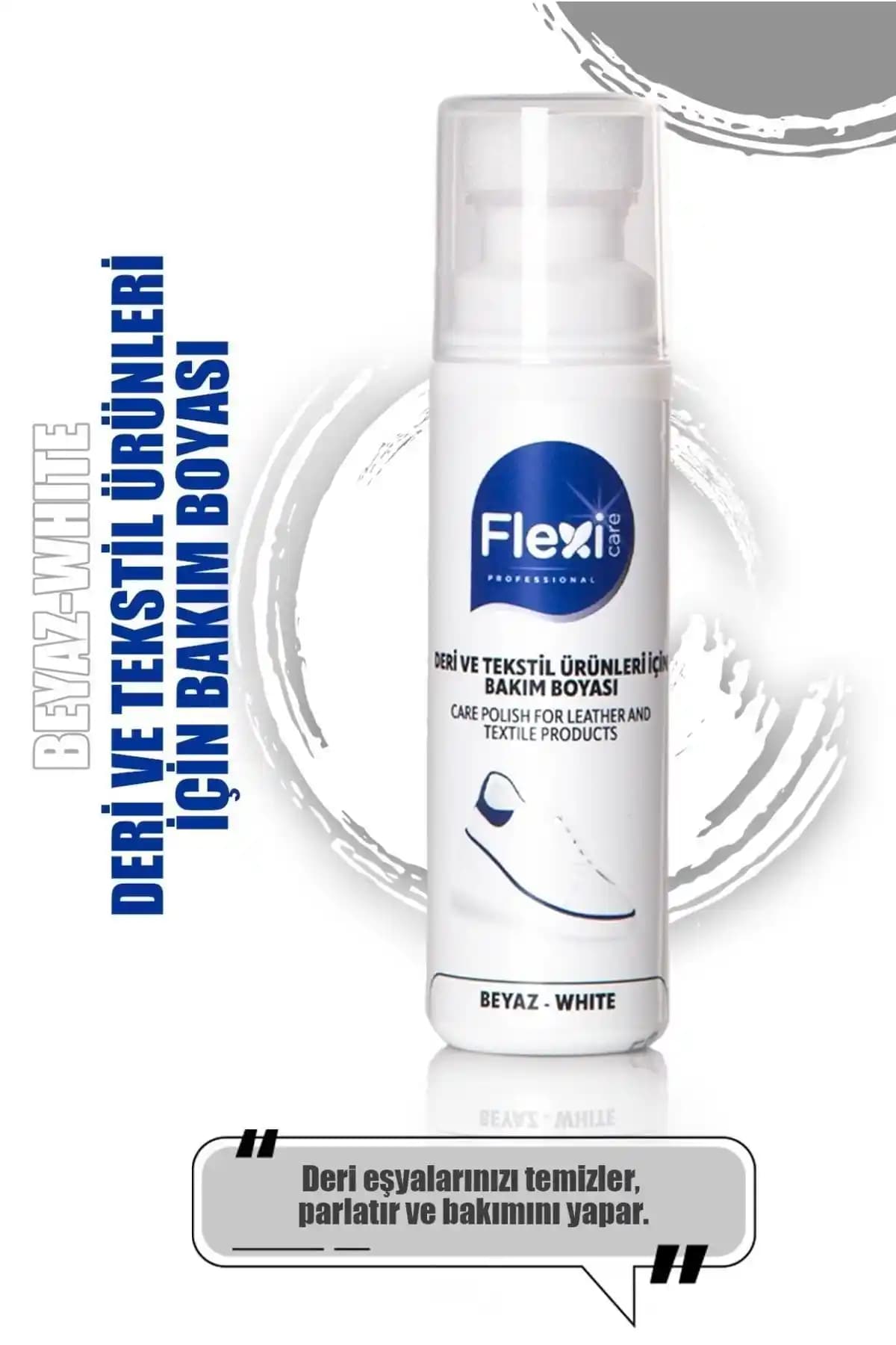 FLEXİCARE Beyaz Spor Deri ve Kumaş Ayakkabı Boyası 75ml ile Yenileme ve Koruma