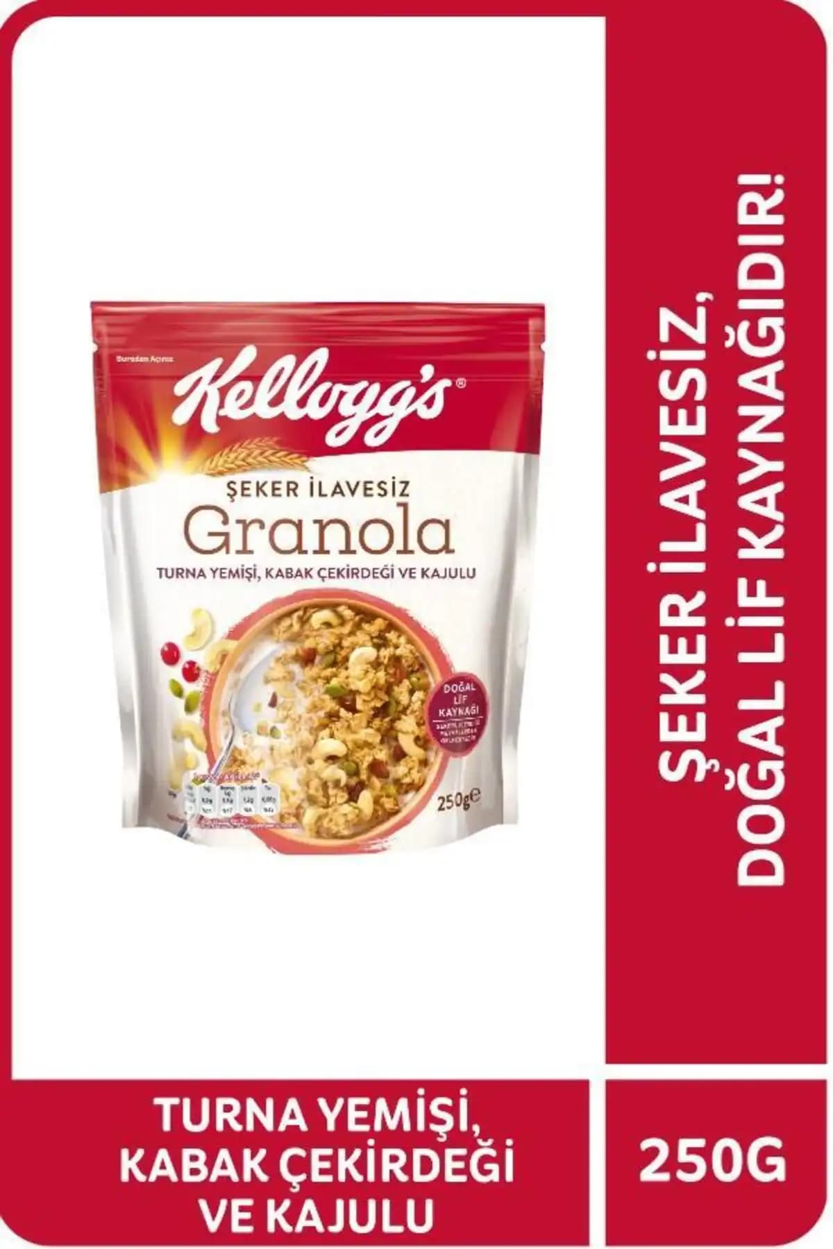 Kellogg's Şeker İlavesiz Granola Karşılaştırması: Hurmalı ve Bademli ile Turna Yeşili 2