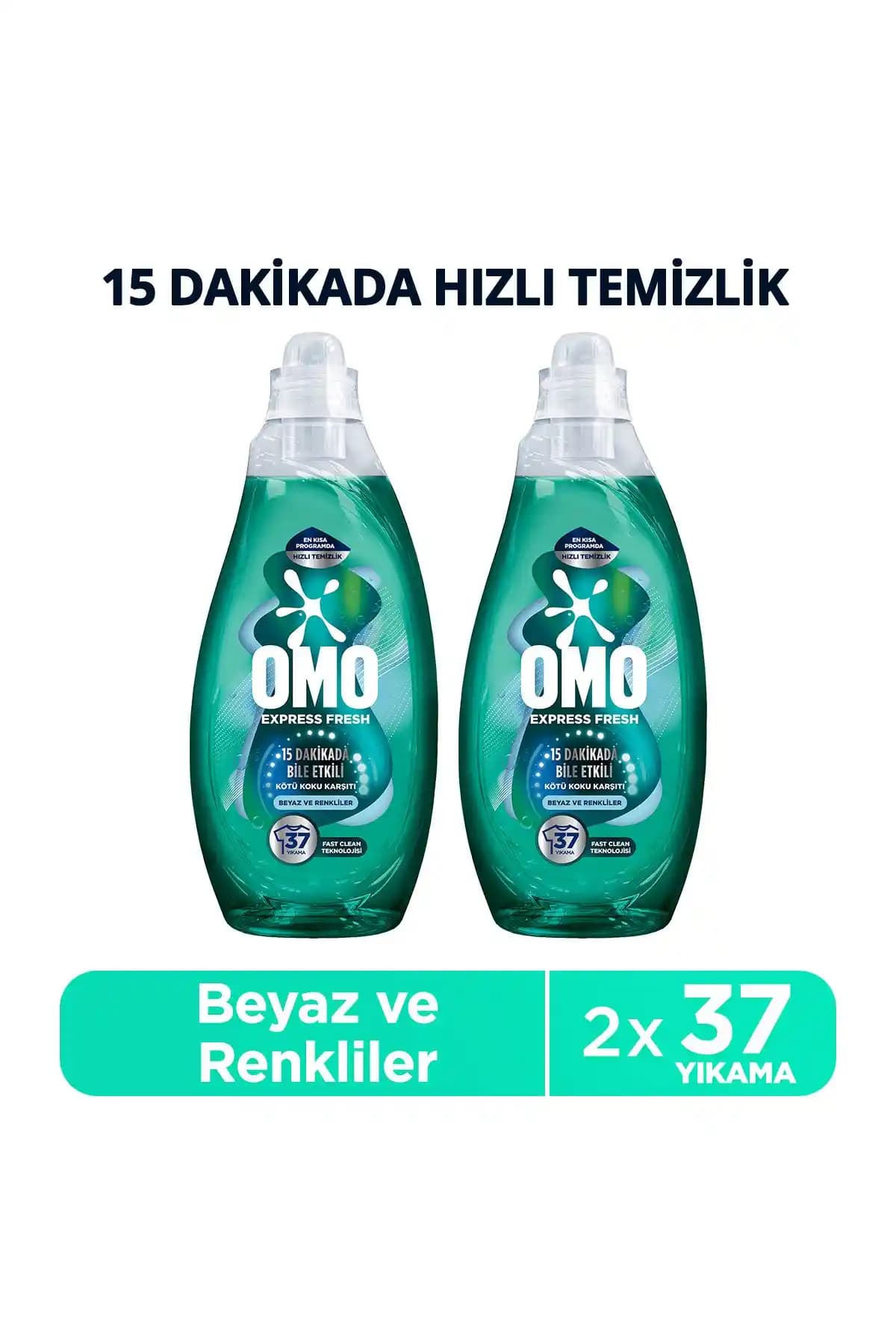 Omo Express Fresh Kötü Koku Karşıtı Sıvı Çamaşır Deterjanı 1.48L, Renkli ve Beyaz Kıyafetler İçin