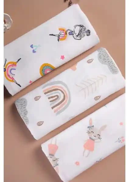 Bondberro Müslin Örtü ve Battaniye Seti – %100 Pamuk, Oeko-Tex Sertifikalı, 80x80 cm