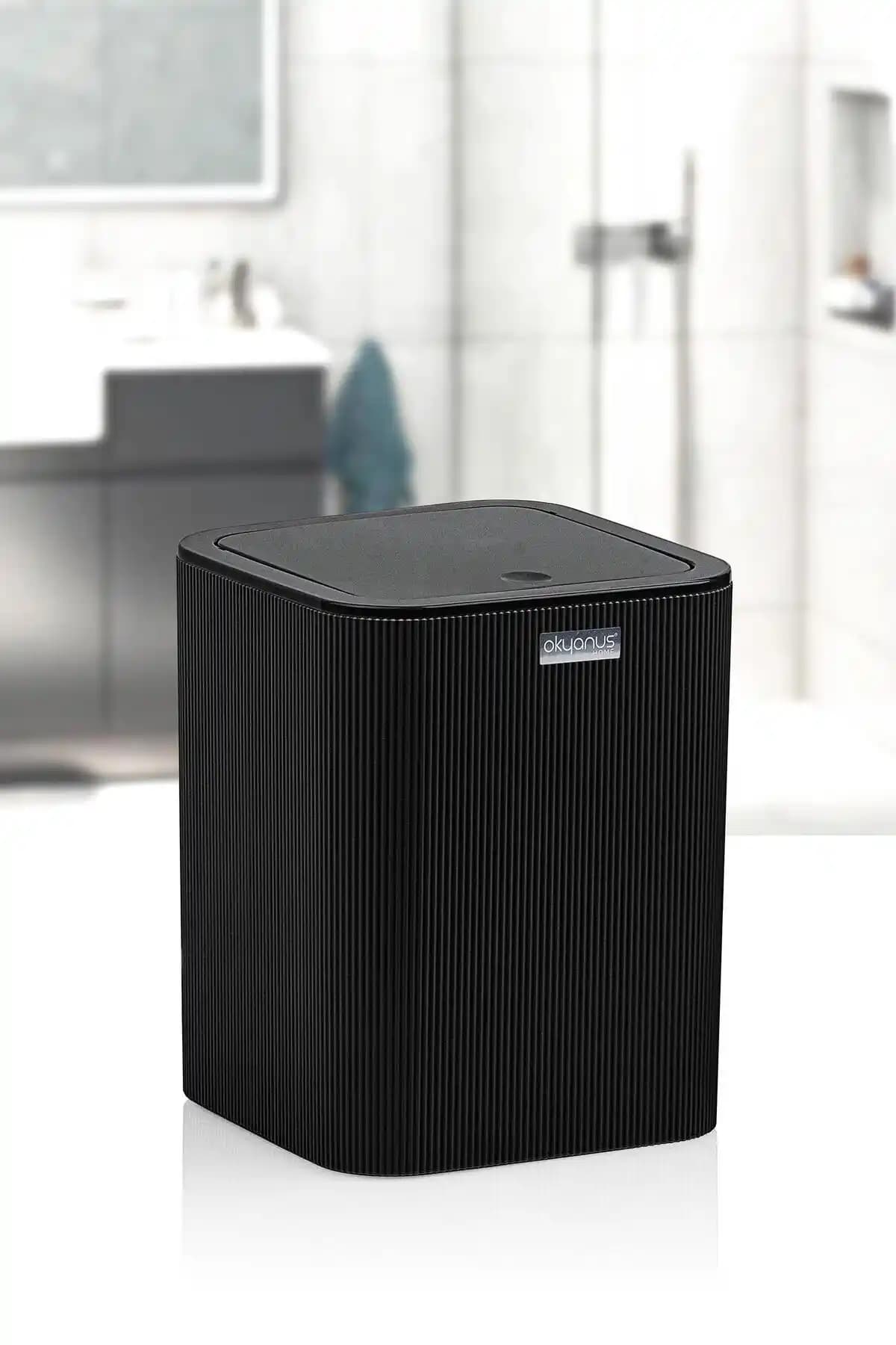 Okyanus Home Mina Siyah Çizgili Kare Çöp Kovası: Özellikler, Tasarım ve Kullanım Analizi