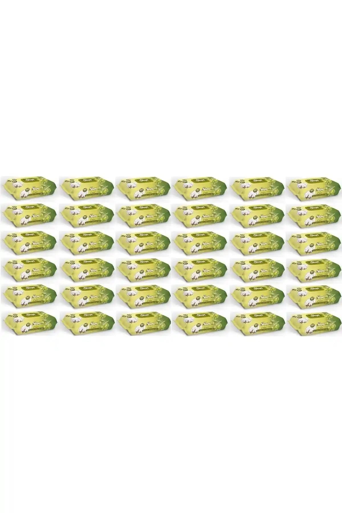 Sleepy Doğal Zeytinyağlı Pamuksu Lifli Islak Mendil Hassas Ciltler İçin Nazik Temizlik