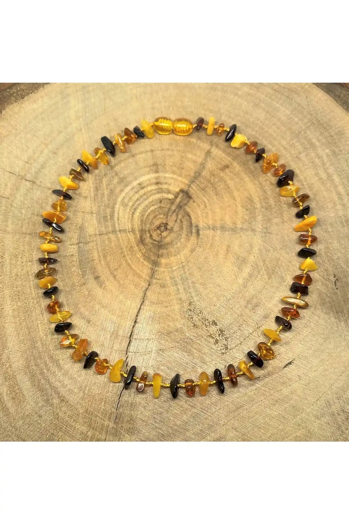 Tesbihci Efendi Damla Kehribar Bebek Kolyesi Multicolor, 33 cm, Güvenli ve Sertifikalı