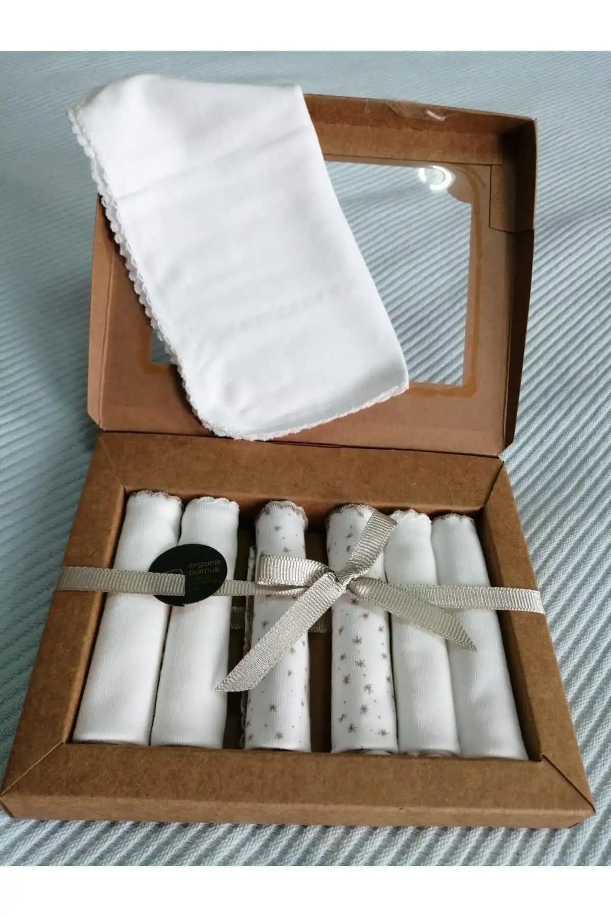 Caramell Organik Pamuk Bebek Mendili 7'li Paket Doğal ve Güvenli Temizlik Çözümü