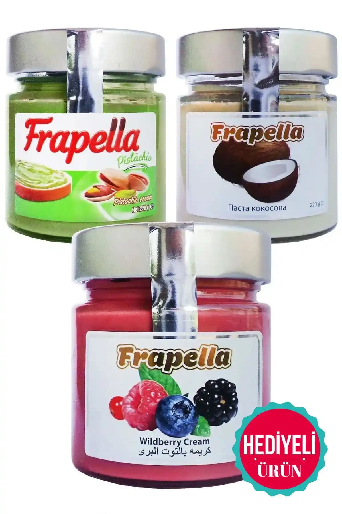Frapella Üçlü Krema Seti: Orman Meyvesi, Hindistan Cevizi ve Antep Fıstık Lezzetleri