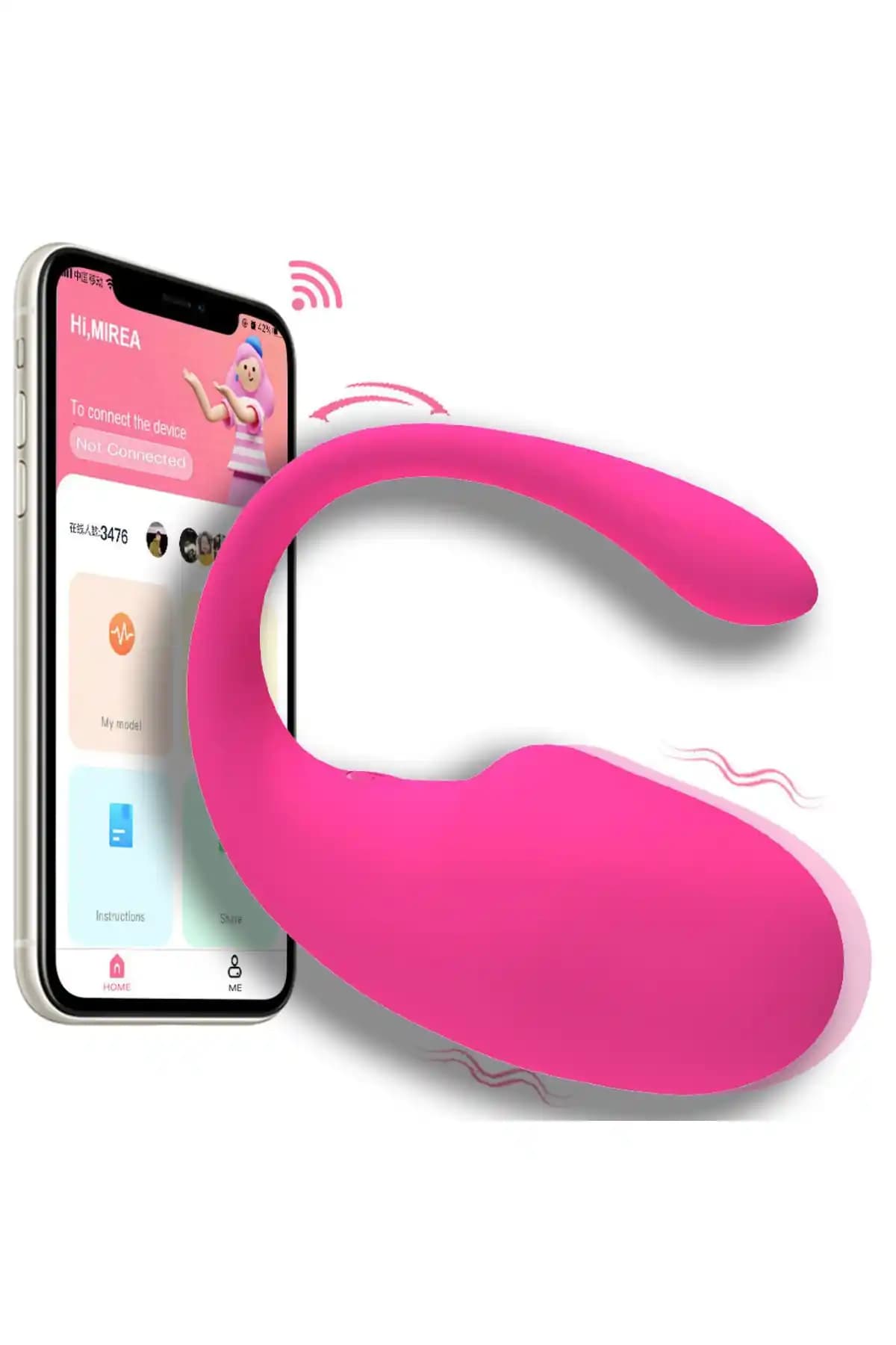 Happy Moon 4 Kadınlar İçin Kablosuz Bluetooth Titreşimli Vibratör: Modern ve Suya Dayanıklı Tasarım