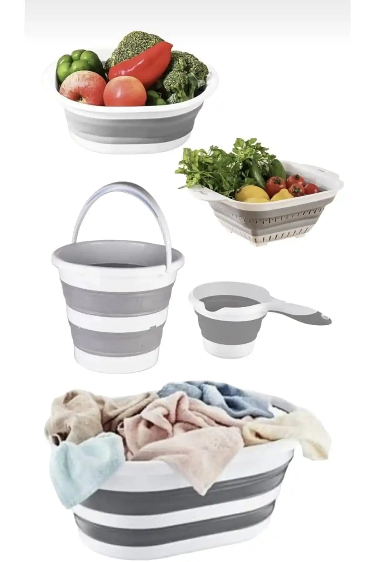 Herza House Katlanır Set Multi 5 Li Pratik ve Dayanıklı Ev Temizlik Ürünleri