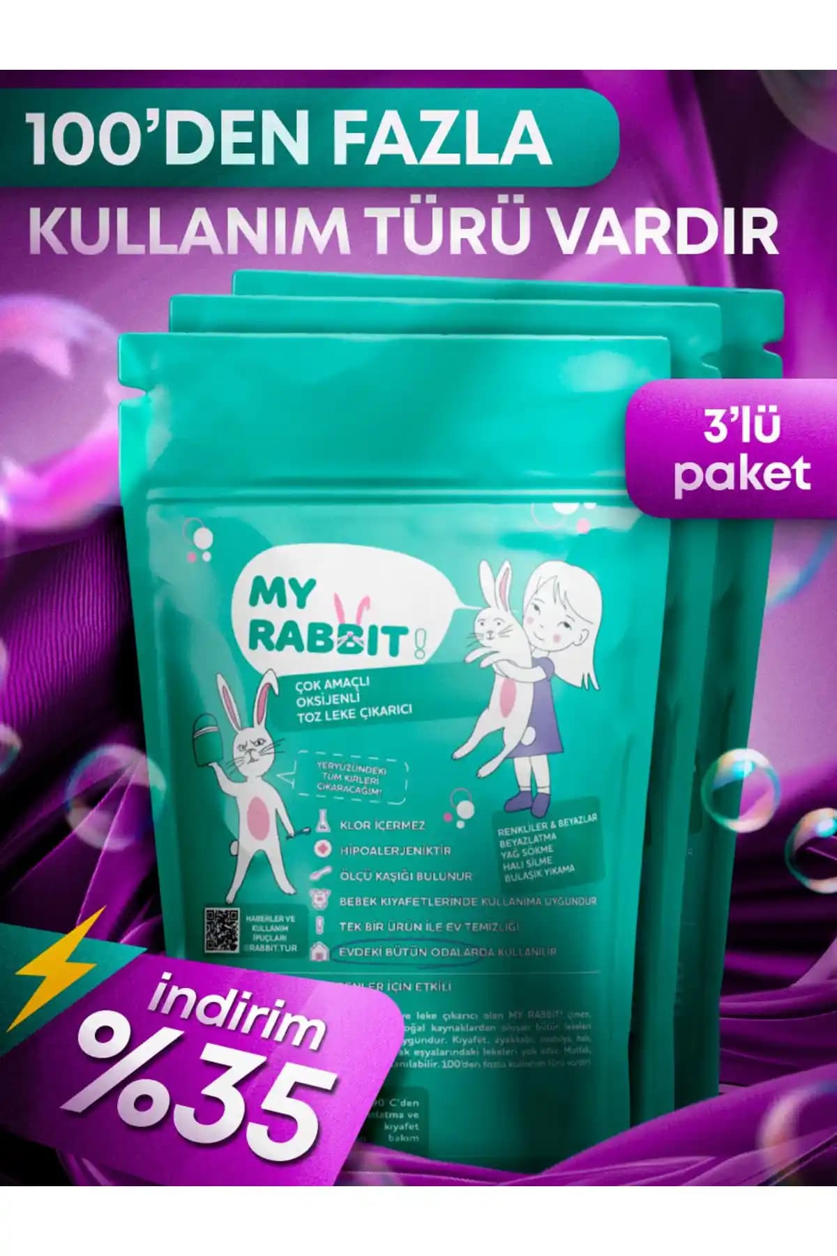My Rabbit! Çok Amaçlı Oksijenli Toz ile Güçlü ve Güvenilir Temizlik Çözümü