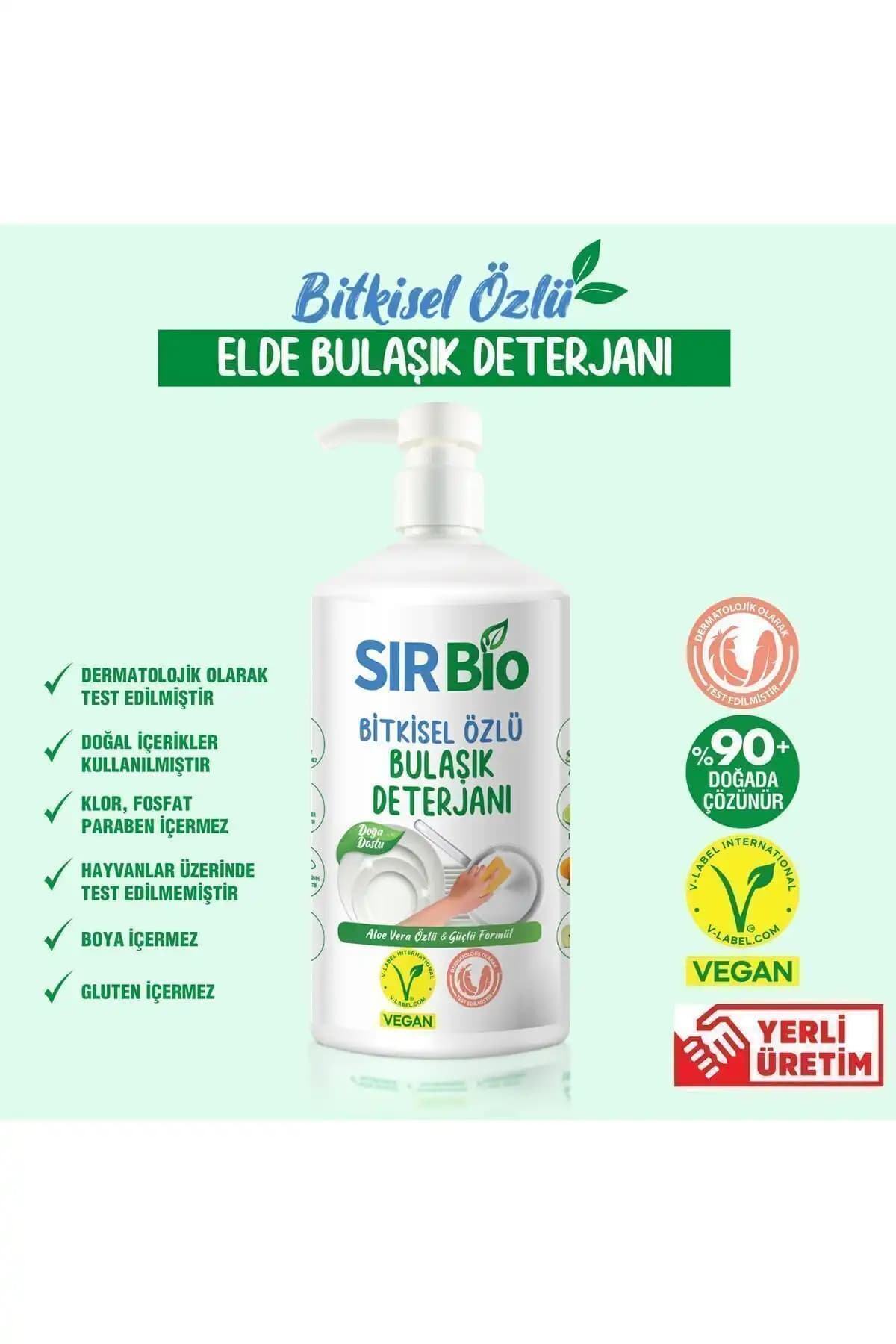 SIR Bio Bitkisel Özlü Elde Bulaşık Deterjanı: Doğal ve Etkili Temizlik Çözümü