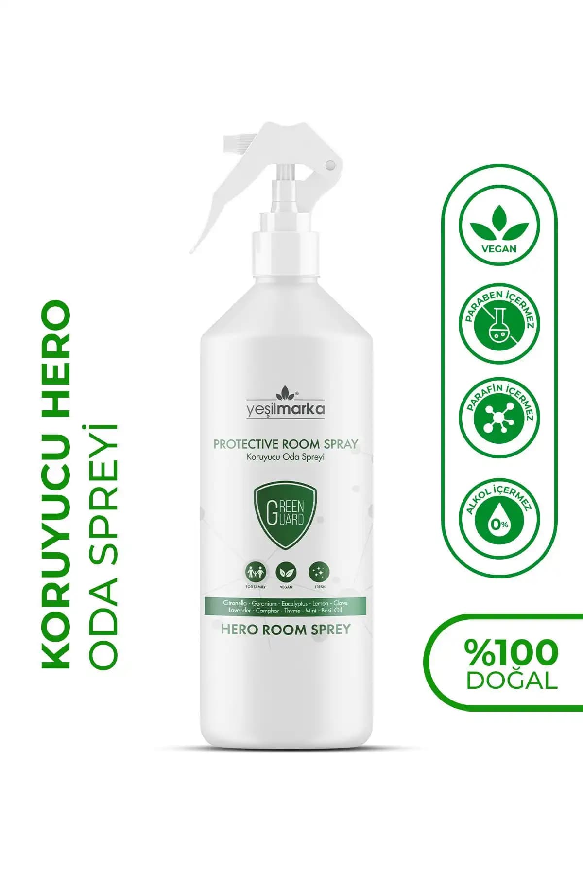 Yeşilmarka Dış Etkenlere Karşı Koruyucu Hero Room Spray Doğal ve Güvenli Koruma Çözümü