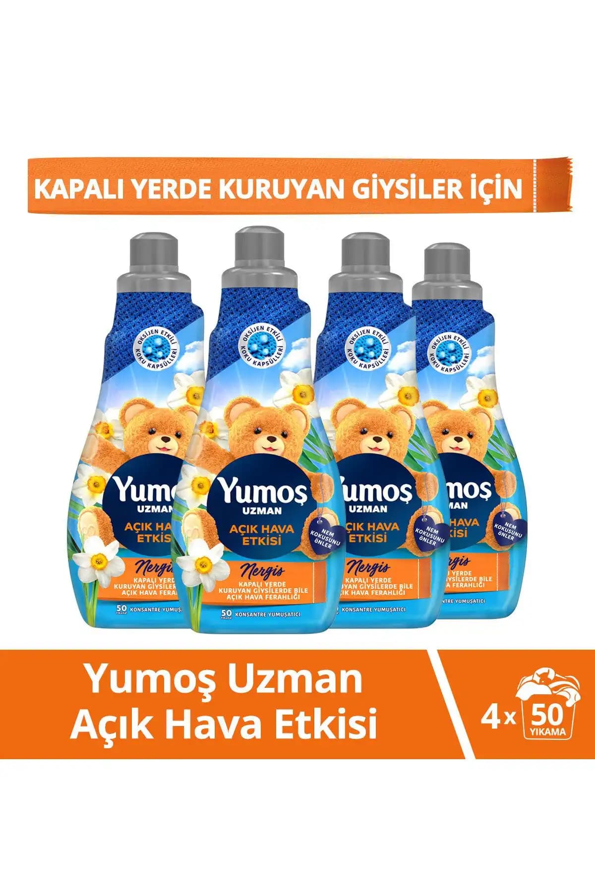 Yumoş Uzman Açık Hava Etkisi Konsantre Yumuşatıcı Doğal ve Kalıcı Koku Sağlayan Çamaşır Yumuşatıcısı