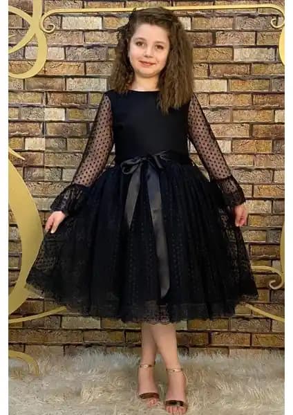 Abiye Kids Siyah Prenses Model Çocuk Abiye: Şık ve Konforlu Özel Gün Elbisesi