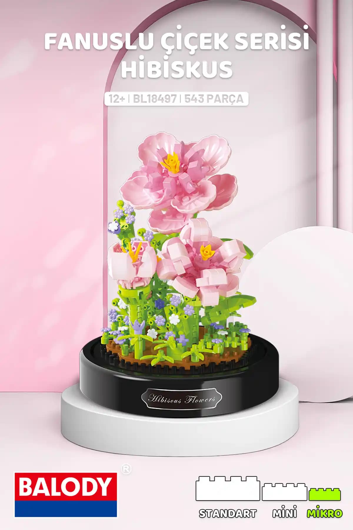 balody Fanuslu Hibiskus Yapı Bloğu Seti 543 Parça - Detaylı ve Estetik Tasarım