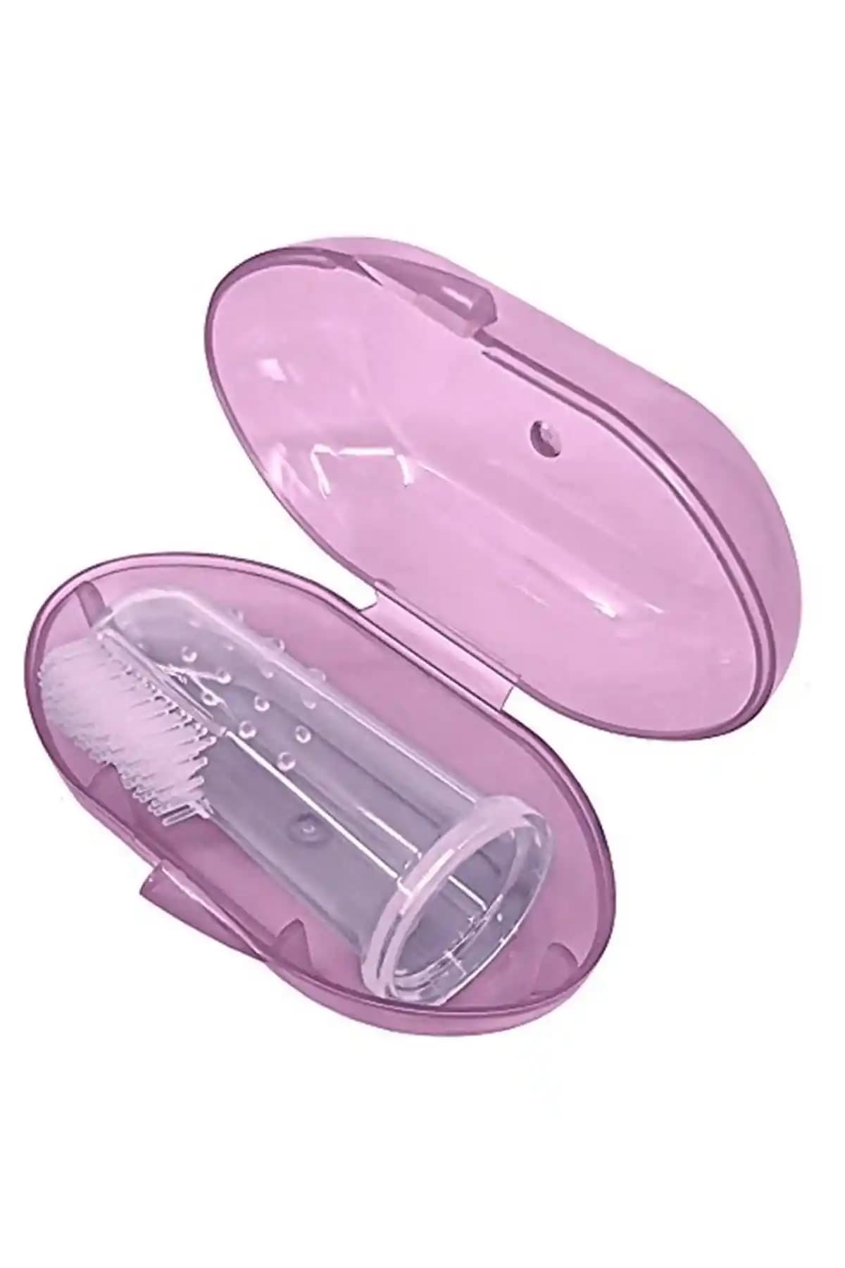 Bambino Silikon Bebek Parmak Diş Kaşıyıcı Fırçası Pembe - Diş Çıkarma Rahatlatıcı