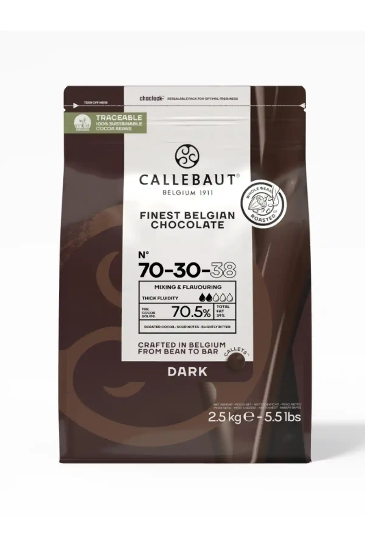 Callebaut 70-30-38 Ekstra Bitter Kuvertür Drop Çikolata 2.5 Kg Özellikleri ve Kullanımı