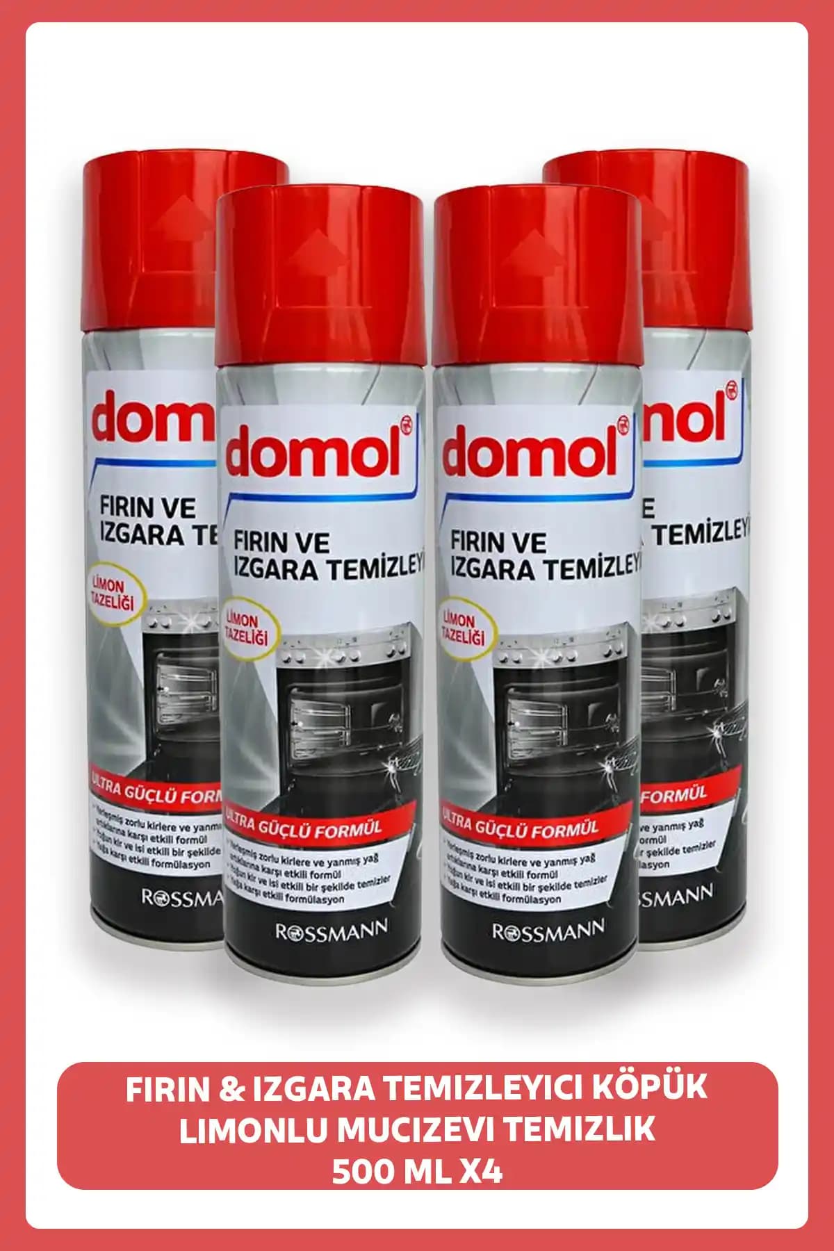 Domol Limonlu Fırın ve Izgara Temizleyici Köpük 500 ml - Etkili ve Çok Yönlü Temizlik