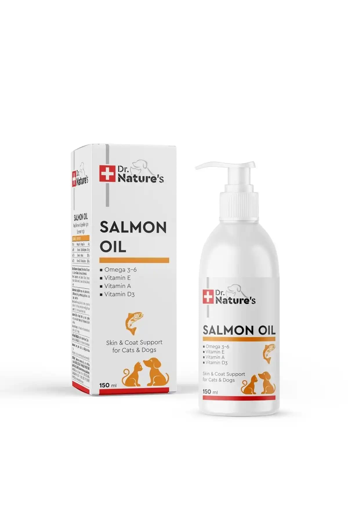 Dr. Nature's Balık Yağı Salmon Oil 150 Ml: Kedi ve Köpekler İçin Tüy Dökülmesini Önleyici Takviye