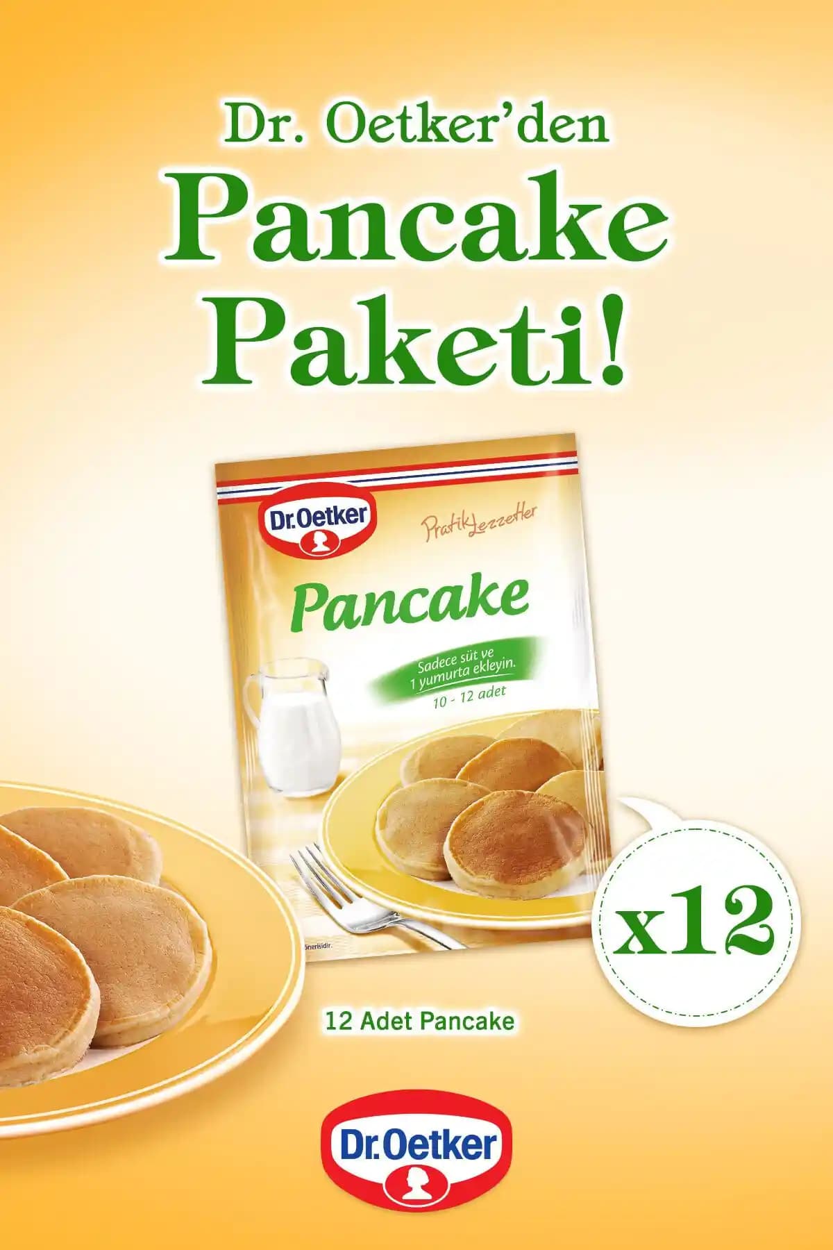 Dr. Oetker Pancake 12'li: Evde Pratik ve Lezzetli Kahvaltılık Pancake Çözümü