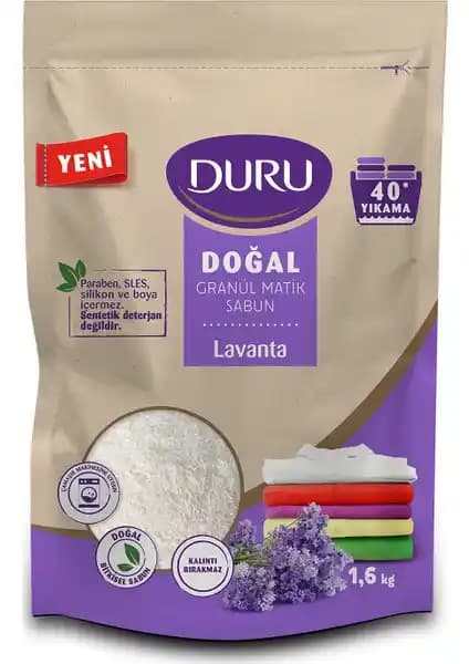 Duru Granül Matik Sabun Lavanta 1,6 kg: Doğal ve Etkili Çamaşır Temizliği