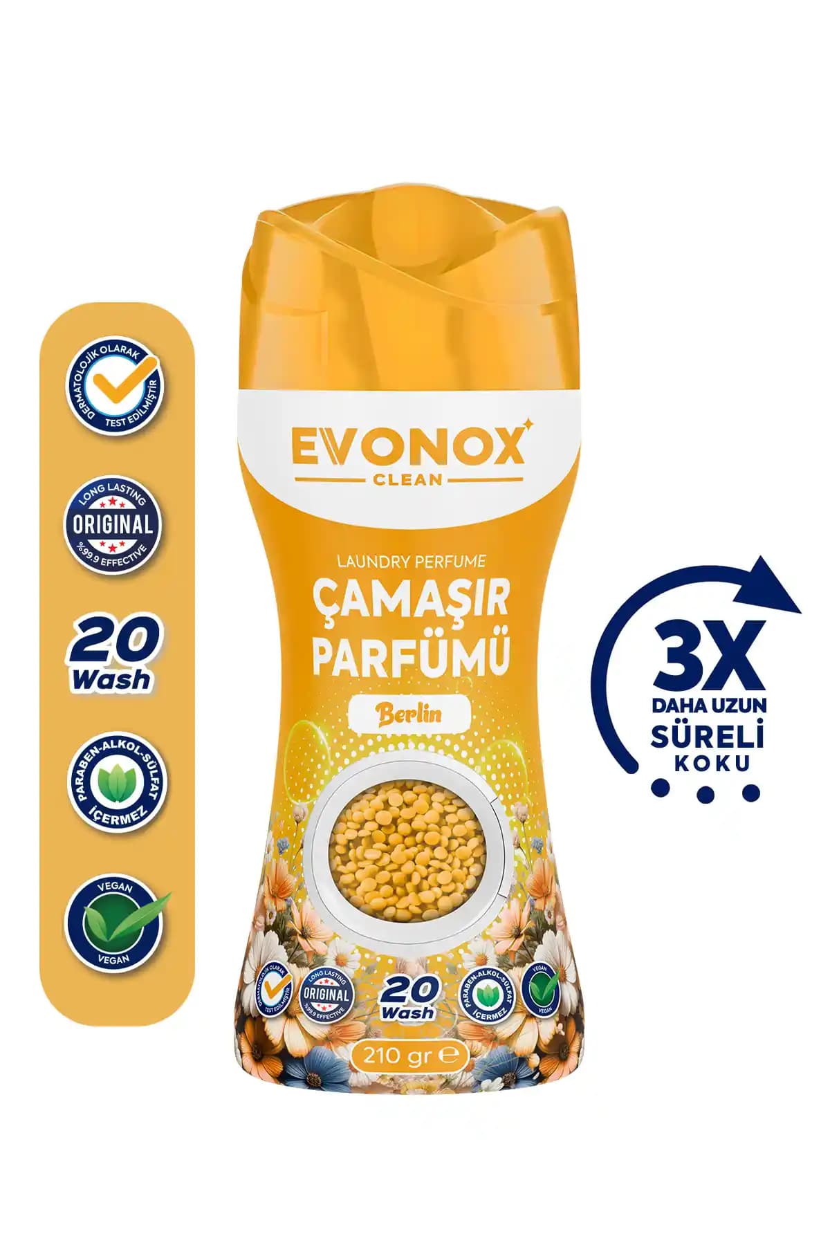 Evonox Clean Granül Çamaşır Parfümü & Yumuşatıcı Berlin 210 gr - Organik ve Kalıcı Koku