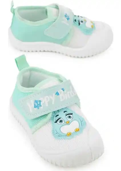 Gezer Yazlık Keten Kız Bebe Happy Birds Cırtlı Ayarlanabilir Ayakkabı Modelleri