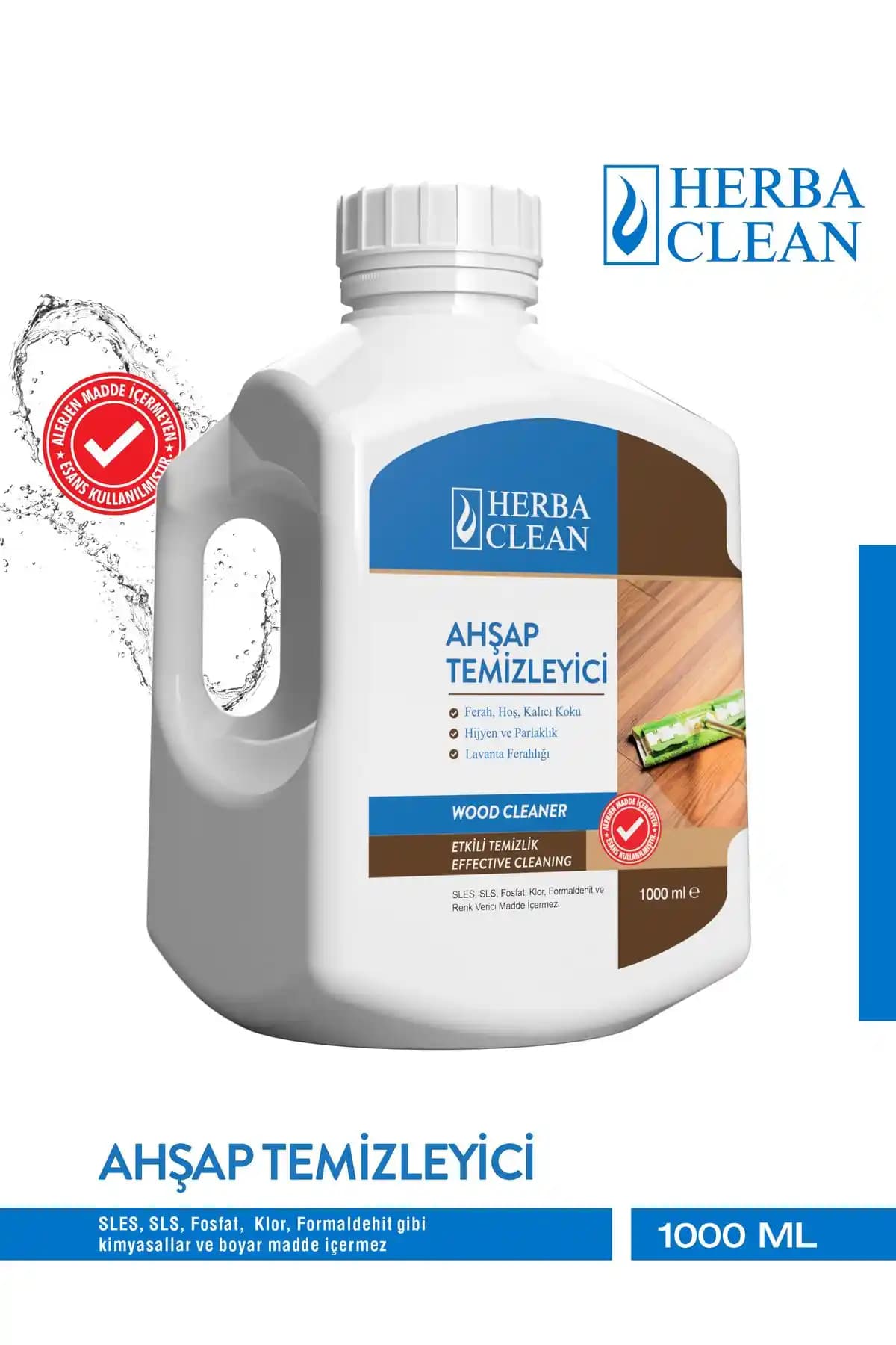 HERBACLEAN 1000ml Ahşap Yüzey Temizleyici - Doğal ve Bitkisel Ahşap Bakımı