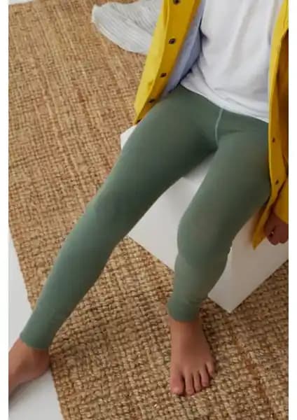 Katia & Bony Lastik Detaylı Haki Çocuk Tayt Konfor ve Stil Sunar