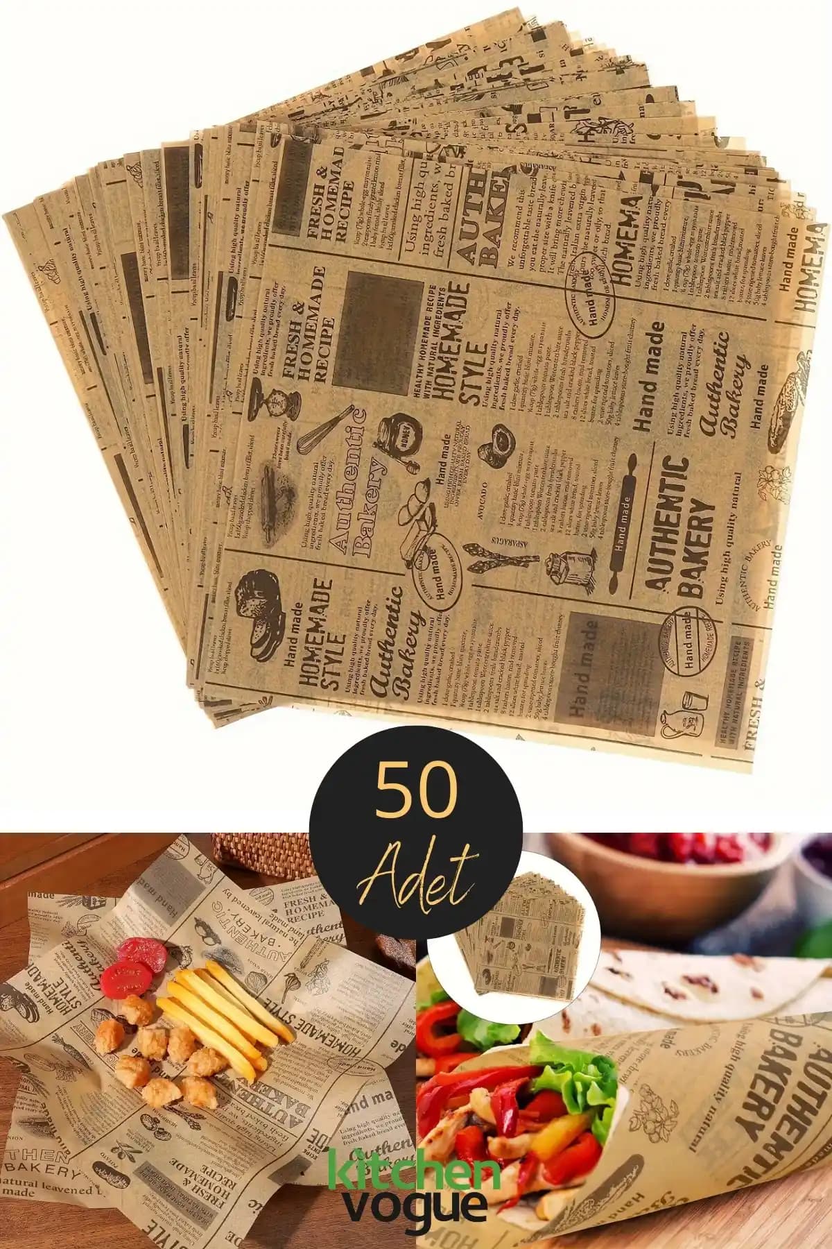 Kitchen Vogue Kendinden Desenli Sunum Kağıdı ile Şık ve Pratik Sunum Çözümleri