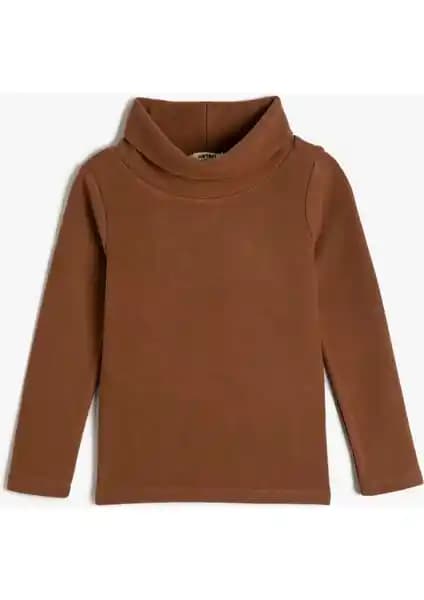 Koton Basic Uzun Kollu Balıkçı Yaka Tişört: Kız Çocuklar İçin Rahat ve Şık Seçenek