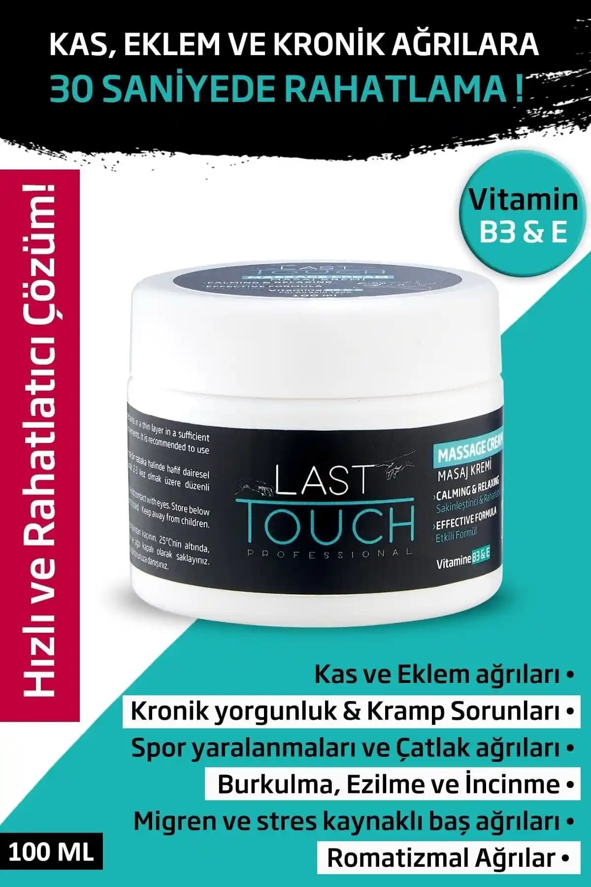 LAST TOUCH Ağrı ve Masaj Kremi 100 ml: Kas, Eklem ve Kronik Ağrılara Etkili Çözüm