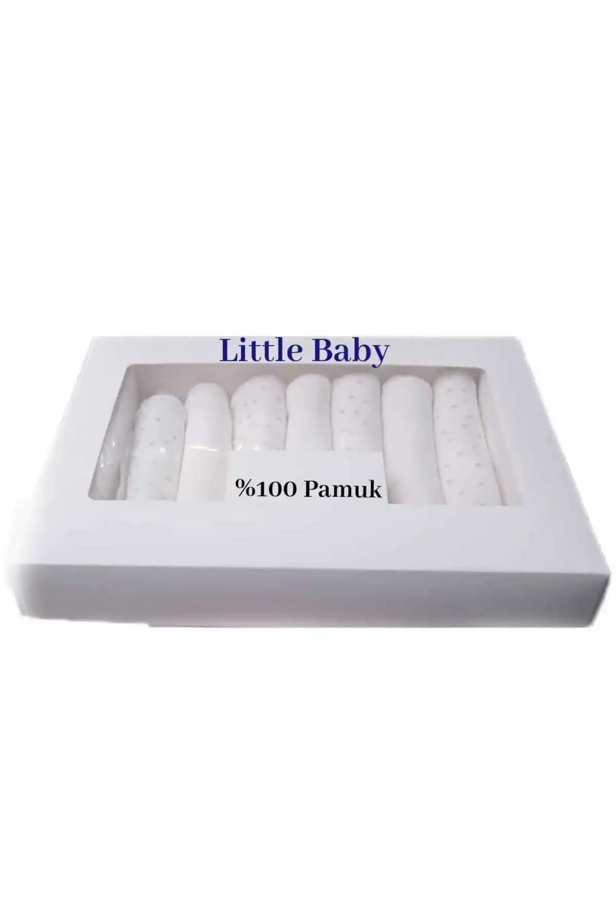 Little Baby Bebek Soft Penye Ağız Mendili 7'li Ekru - Organik ve Yumuşak Bebek Bakımı
