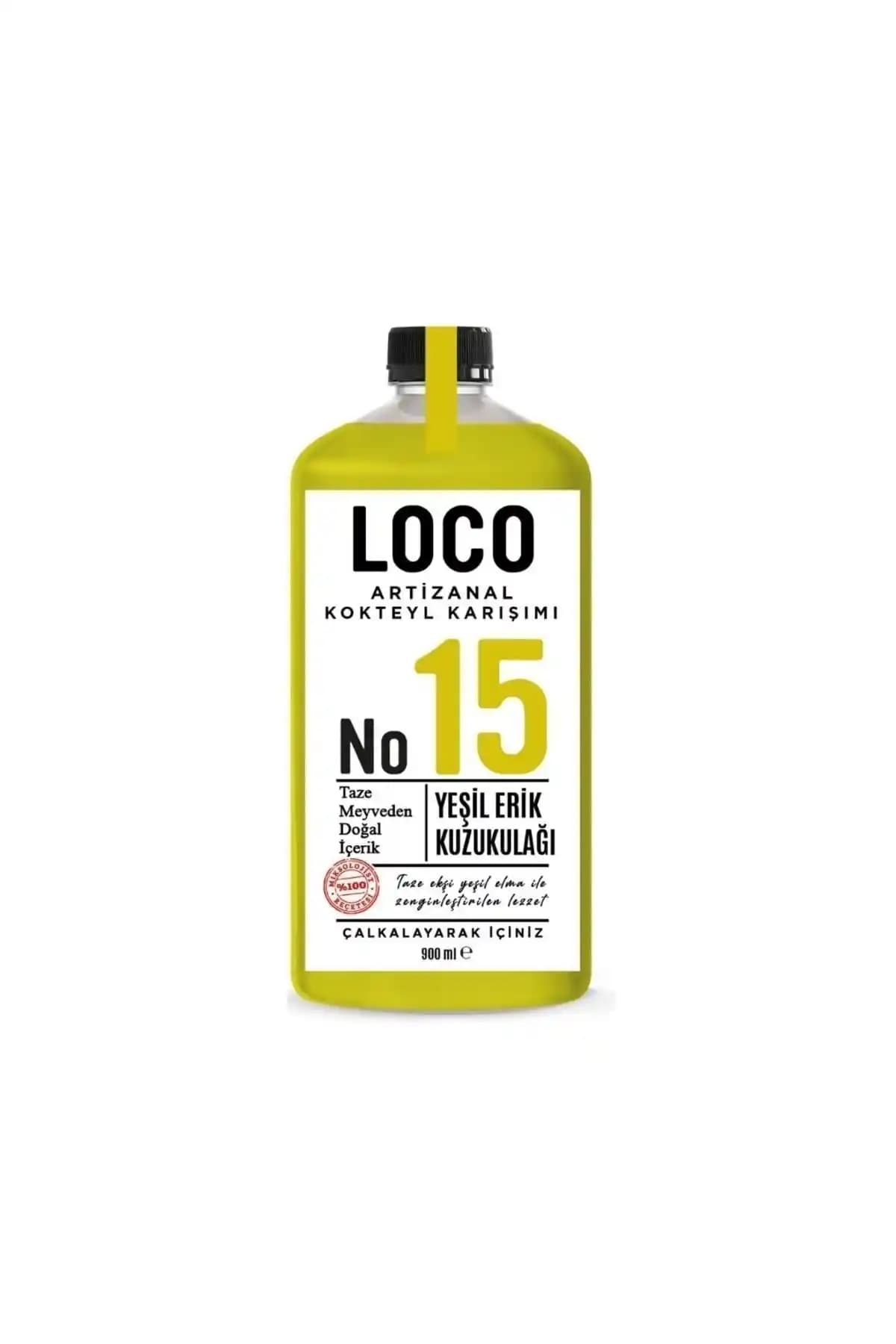LOCO No 15 Yeşil Erik Kuzukulağı El Yapımı Alkolsüz Meyve Kokteyli 900 ml