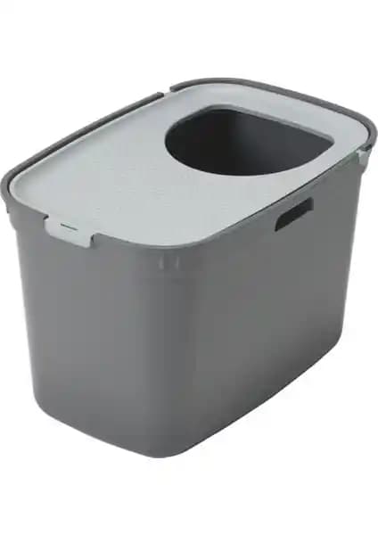 Moderna Top Cat Üstten Girişli Kapalı Kedi Tuvaleti Koyu Gri - Fonksiyonel ve Hijyenik Tasarım