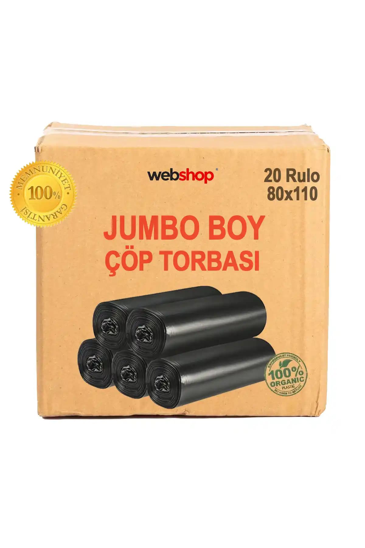 Naft 20 Rulo Jumbo Boy Kalın Çöp Torbası 80x110 cm - Dayanıklı ve Sızdırmaz
