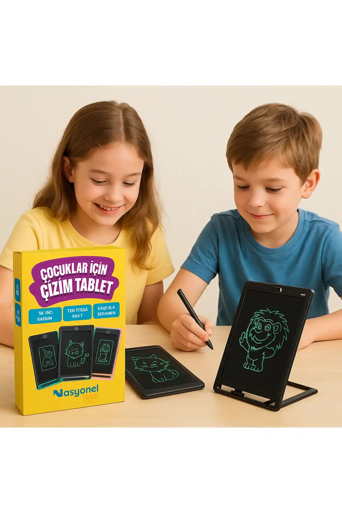 NASYONEL TOYS Dijital Çocuk Yazı Çizim Tableti ile Yaratıcılığı ve Eğitim Destekleyin