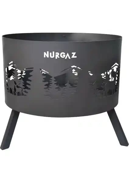 Nurgaz Campout Orman Şöminesi Geyik Desen: Estetik ve Fonksiyonel Kamp Şöminesi