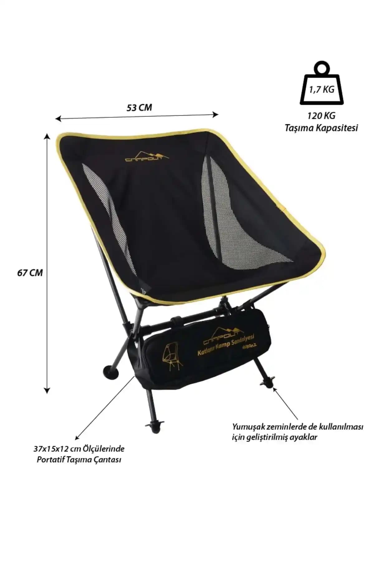 Nurgaz Campout Pratik Kamp Sandalyesi: Dayanıklı, Taşınabilir ve Konforlu Oturma Çözümü