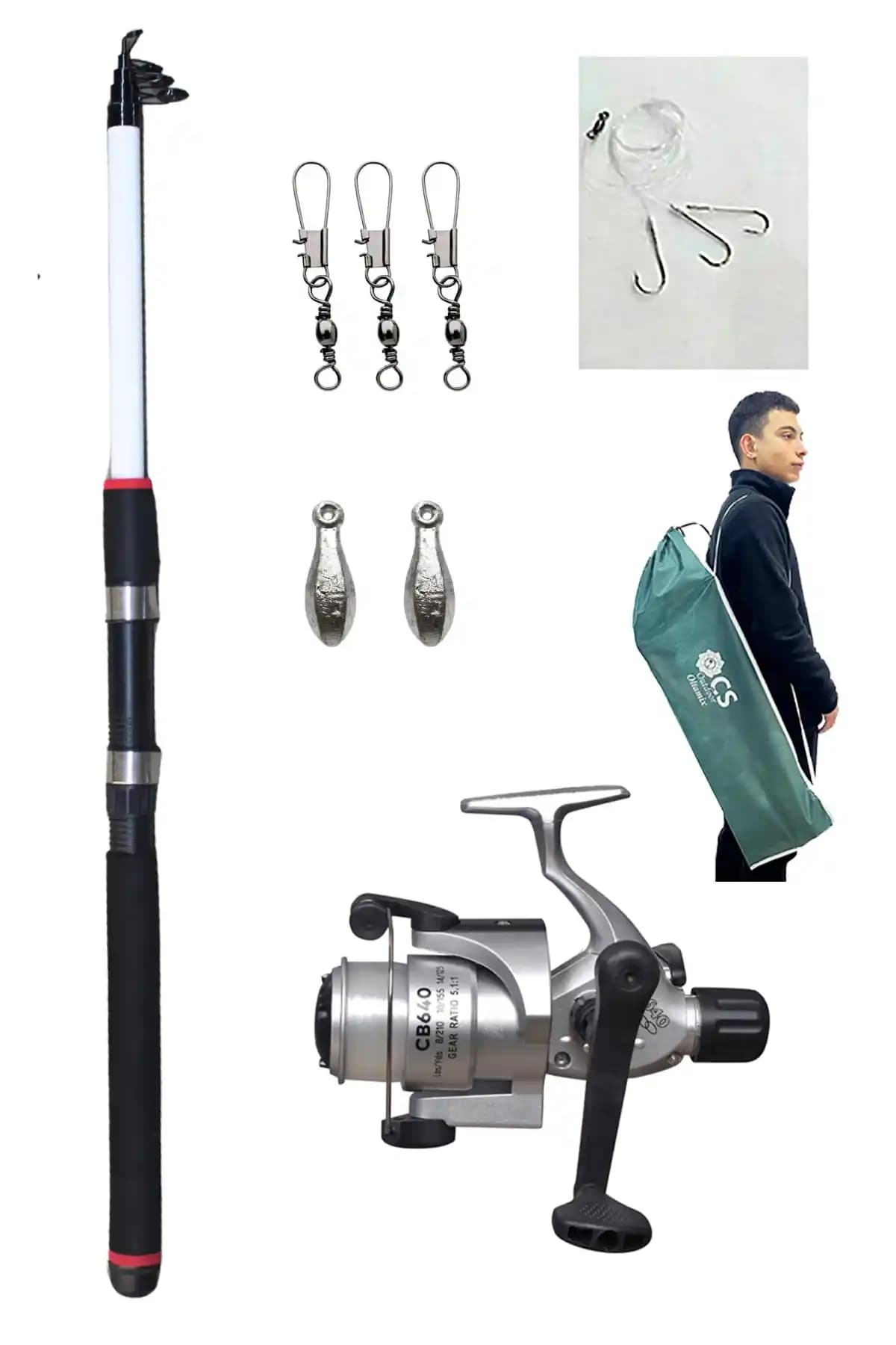 OLTAMİX 240 Cm Kamış ve 40'lık Makine Olta Seti ile Hobi ve Kıyı Balıkçılığı