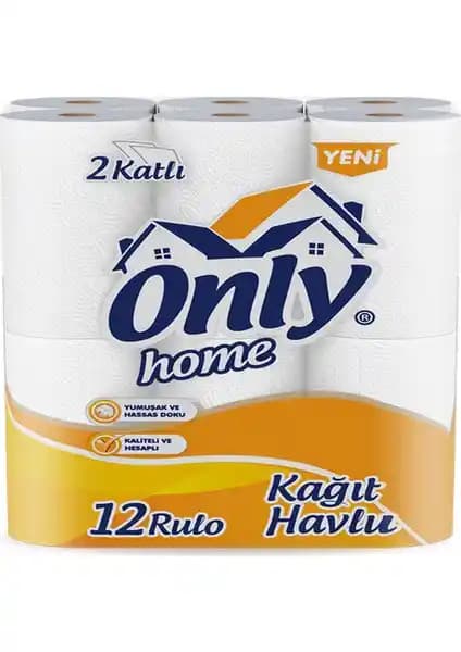 Only Home Kağıt Havlu 12'li Paket: Ofis Temizliği İçin İki Katlı ve Kokusuz Çözüm