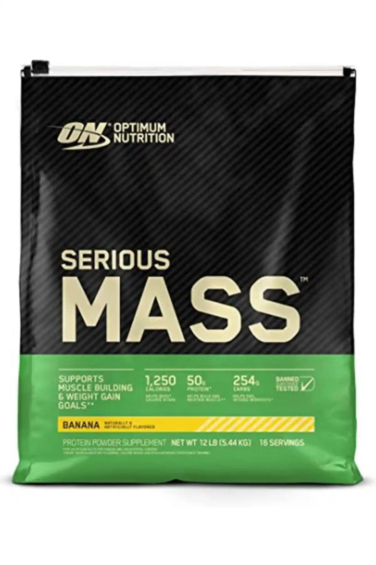 Optimum Nutrition Serious Mass Banana 12 Lbs: Kilo Alma ve Kas Geliştirme İçin Yüksek Kalorili Gainer