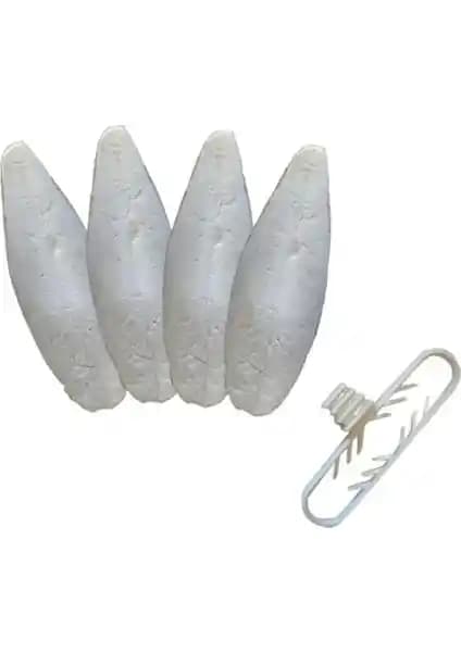 Pet Malzemesi Mürekkep Balığı Kemiği 4'lü + Tutacak: Doğal Kuş Yemi ve Kalsiyum Kaynağı