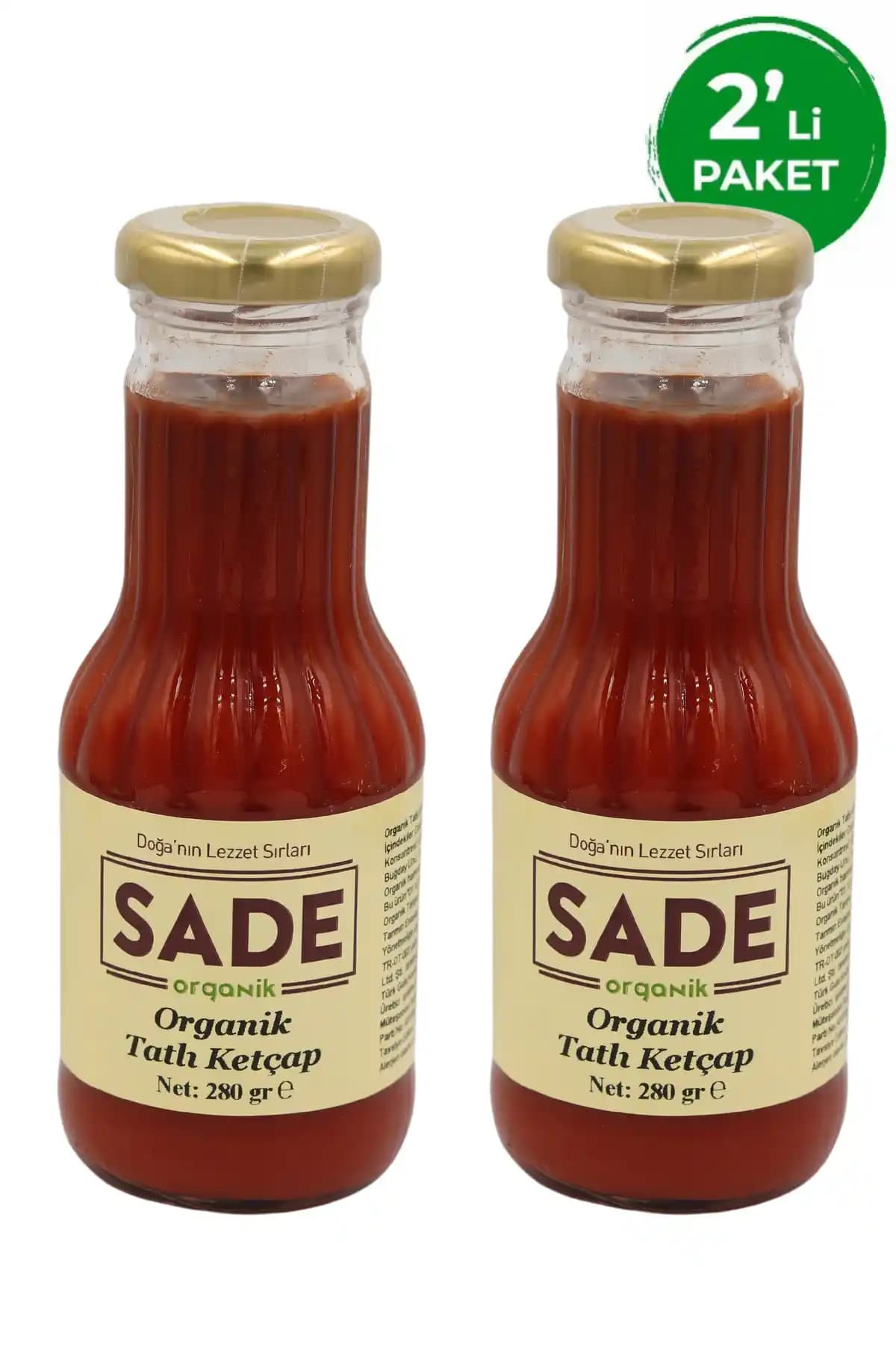 Sade Organik Tatlı Ketçap 2x280GR: Organik ve Doğal Sağlıklı Ketçap Seçeneği